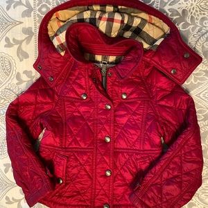 Burberry Girls 4t Quilted Fuchsia Coat